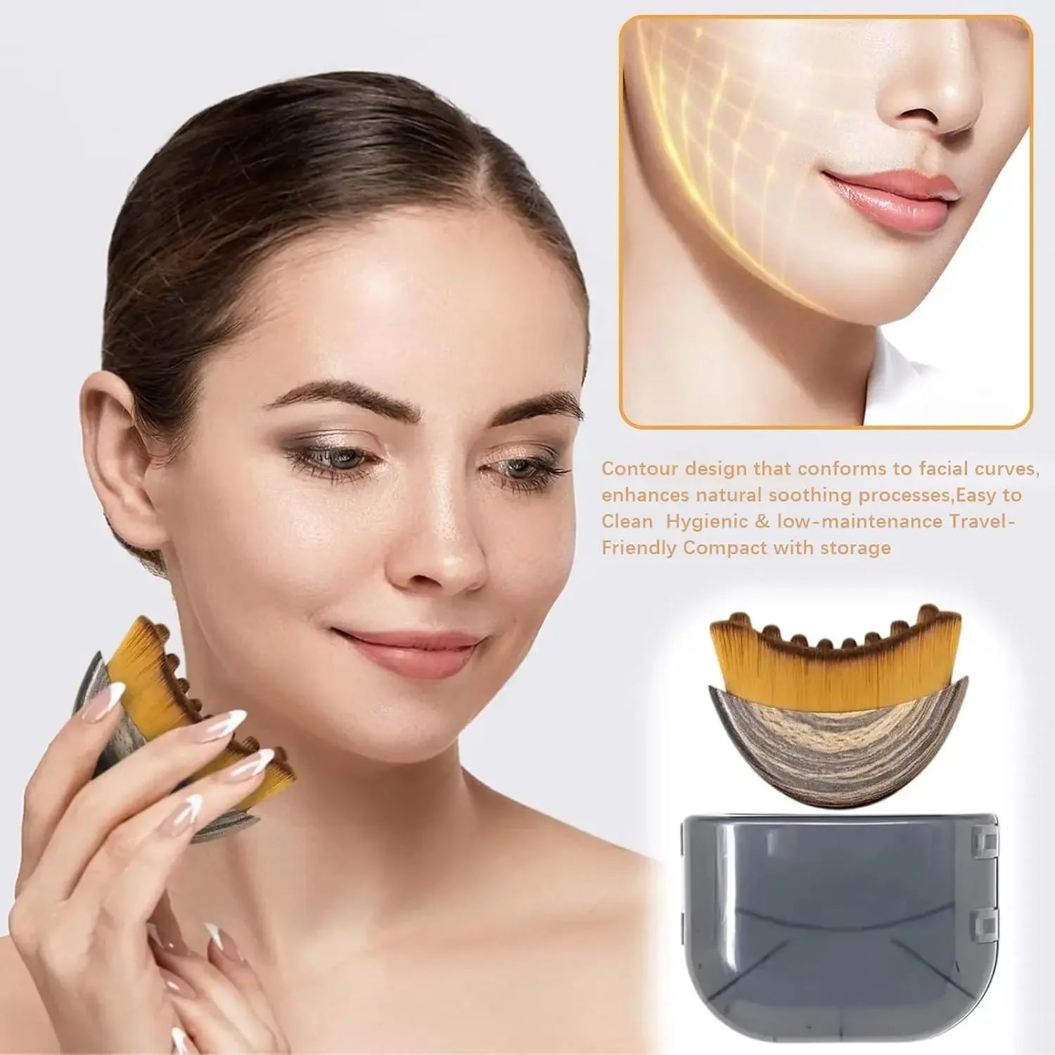 Lymphatic Face Massage Brush – Jawline Sculpting & Facial Drainage Tool