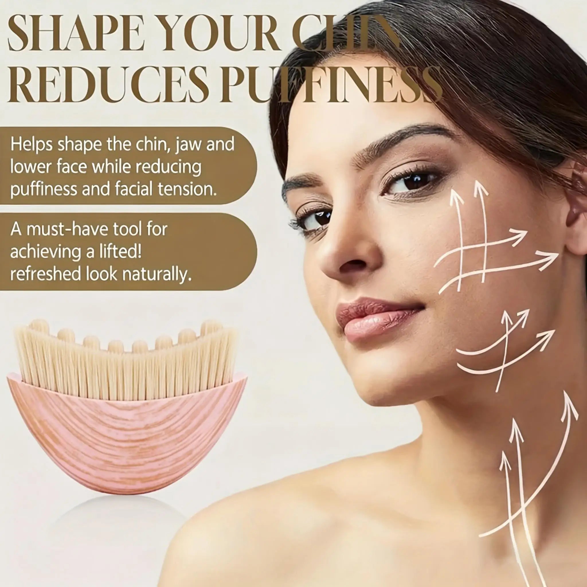 Lymphatic Face Massage Brush – Jawline Sculpting & Facial Drainage Tool