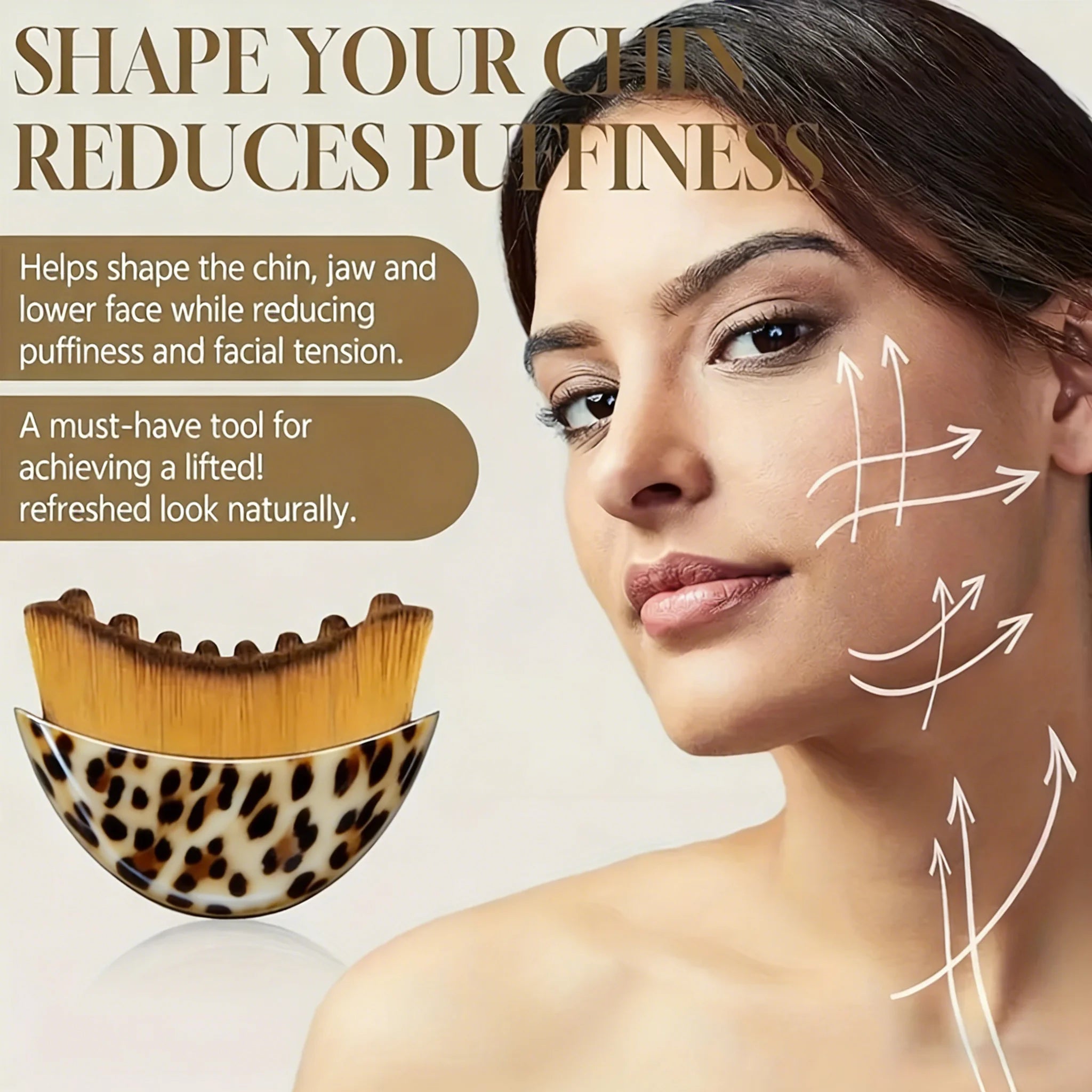 Lymphatic Face Massage Brush – Jawline Sculpting & Facial Drainage Tool